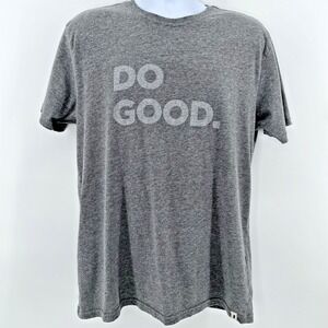 Cotopaxi Mens Large Gray DO GOOD Tee Shirt Recycled Cotton Blend Outdoor Graphic